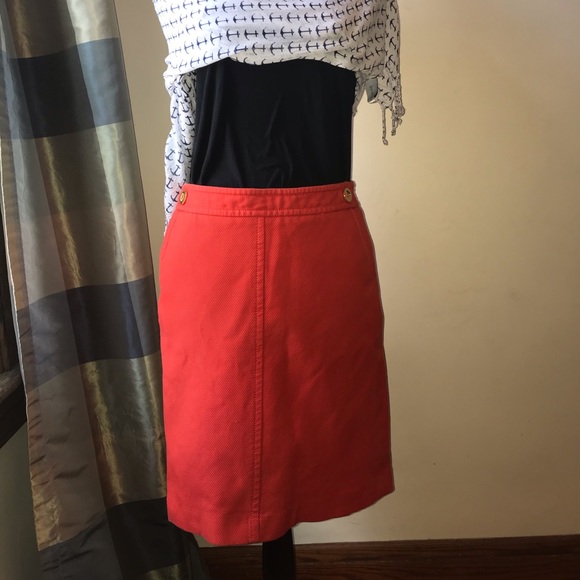 Talbots orange twill skirt size 8P - Picture 1 of 4